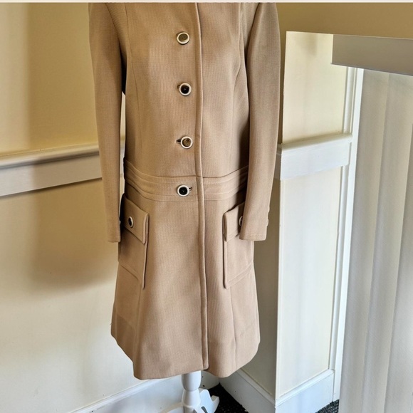 Elegant Tan Women's Coat with Dress - Picture 4 of 7